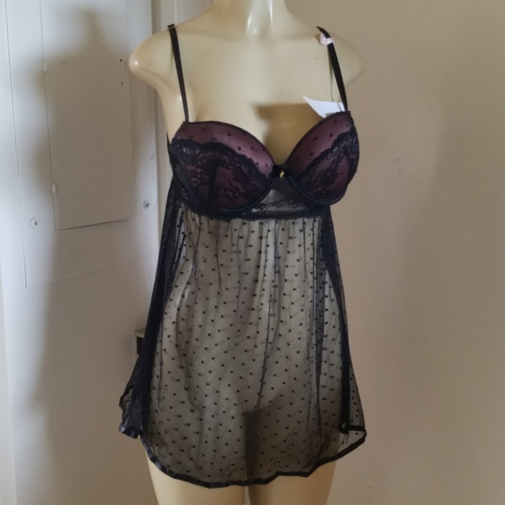New Daisy Fuentes black large lingerie camisole - Picture 1 of 4